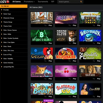 Oshi Bitcoin casino bonus