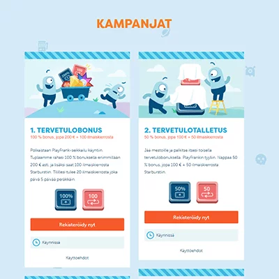 Playfrank ilmaiskierroksia