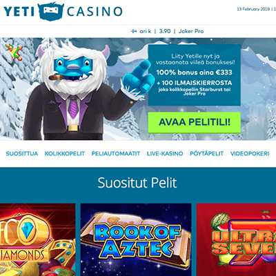 Yeti Casino bonus 