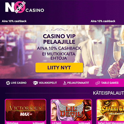 No Bonus Casino kuvakaappaus