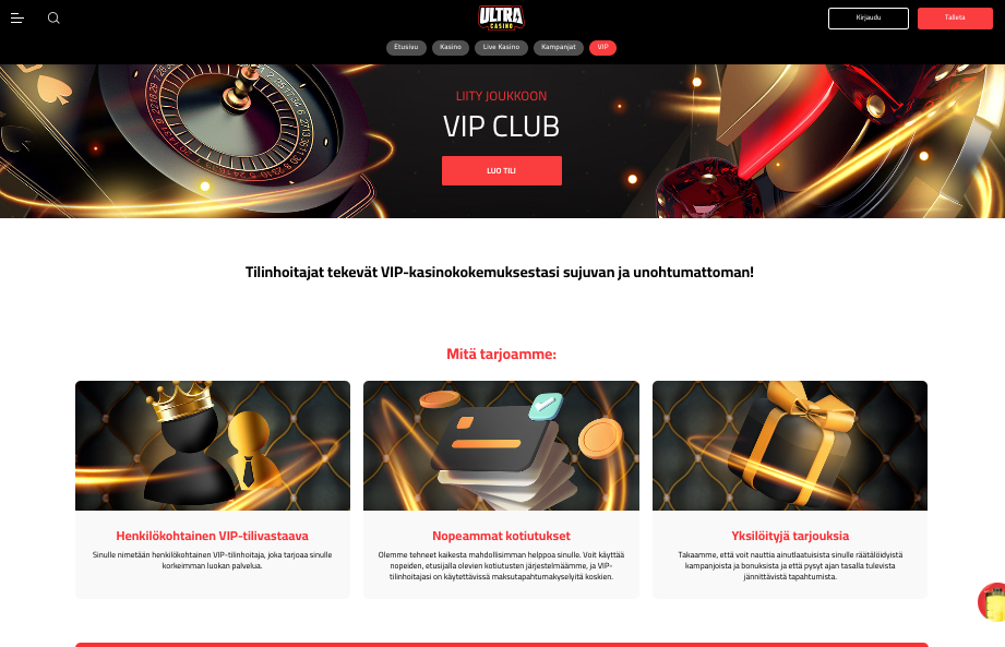 ultra casino vip bonus