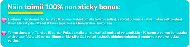 No sticky bonus