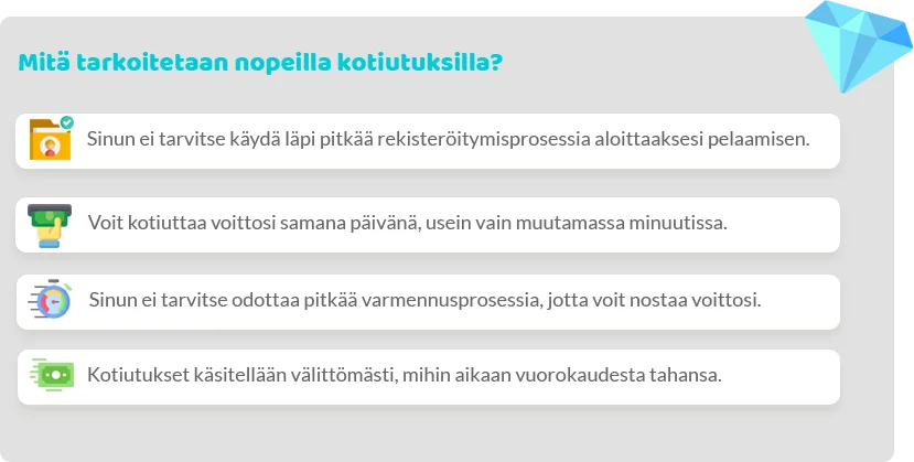 Nopeat kotiutukset