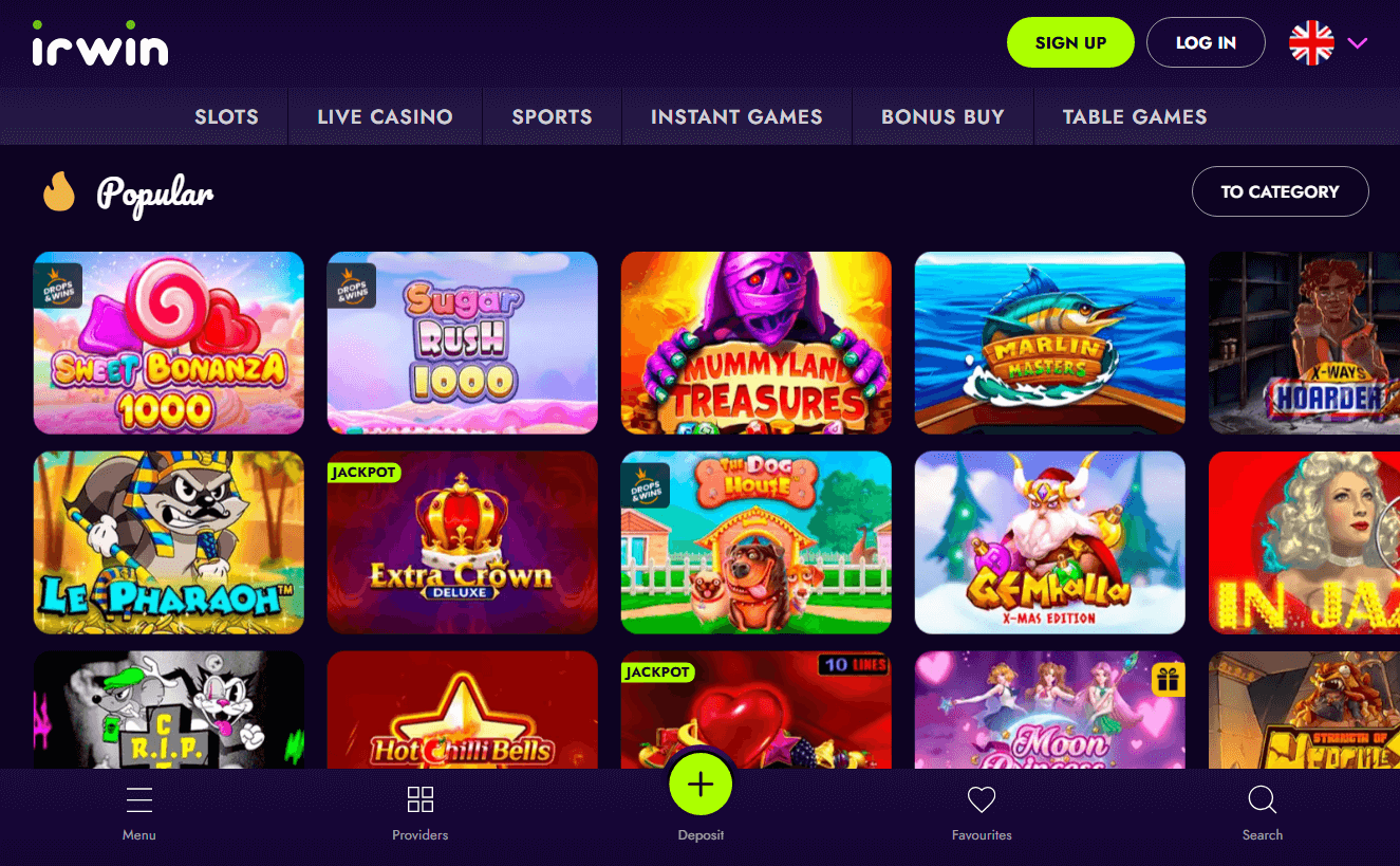 Irwin casino peli