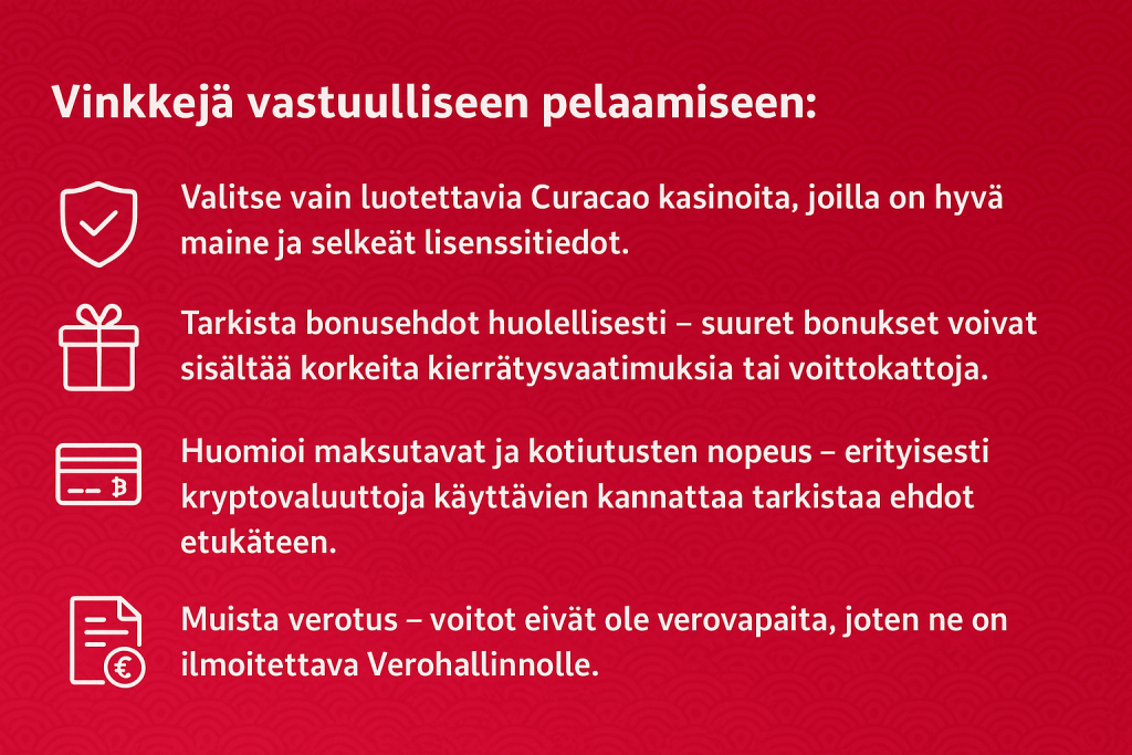 Curacao kasinot ja vastuullisuus