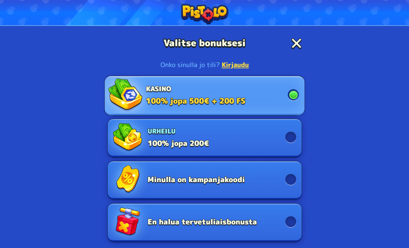 pistolo bonukset